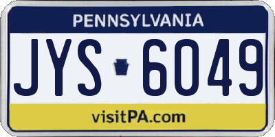 PA license plate JYS6049