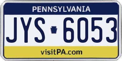 PA license plate JYS6053