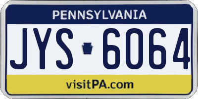 PA license plate JYS6064