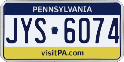 PA license plate JYS6074