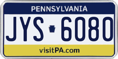 PA license plate JYS6080