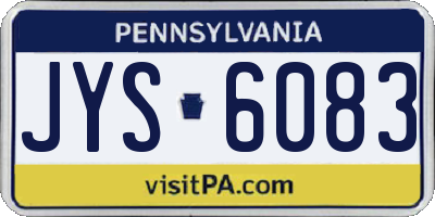 PA license plate JYS6083