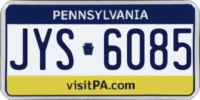 PA license plate JYS6085