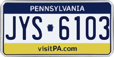 PA license plate JYS6103