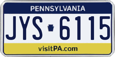 PA license plate JYS6115