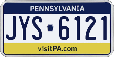 PA license plate JYS6121