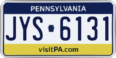 PA license plate JYS6131
