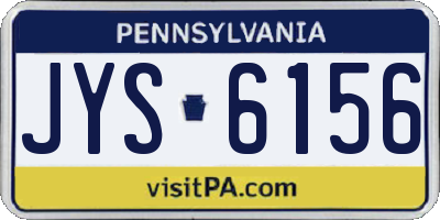 PA license plate JYS6156