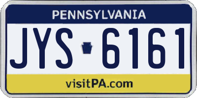 PA license plate JYS6161