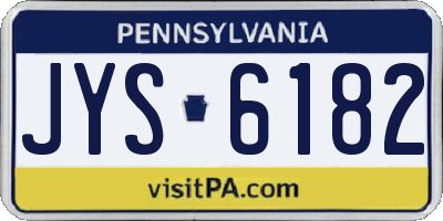 PA license plate JYS6182