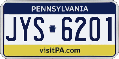PA license plate JYS6201
