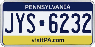 PA license plate JYS6232