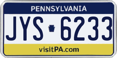 PA license plate JYS6233