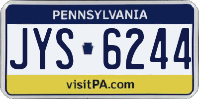 PA license plate JYS6244