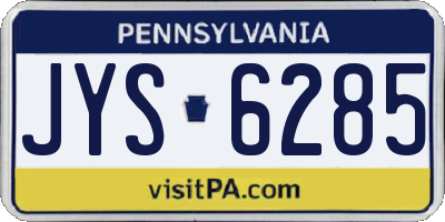 PA license plate JYS6285