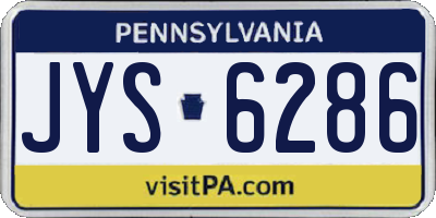 PA license plate JYS6286