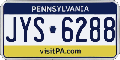PA license plate JYS6288