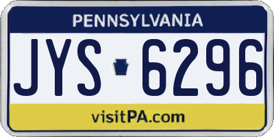 PA license plate JYS6296