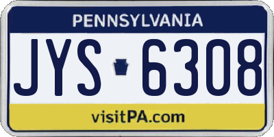 PA license plate JYS6308