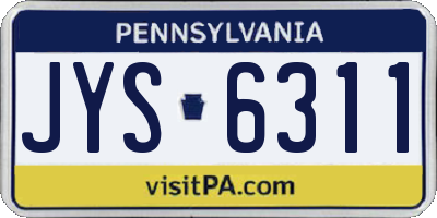 PA license plate JYS6311