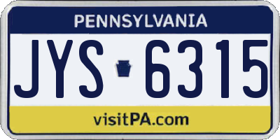 PA license plate JYS6315
