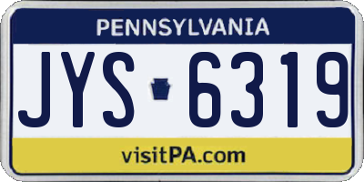 PA license plate JYS6319