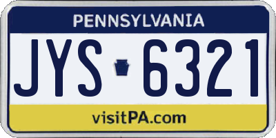 PA license plate JYS6321