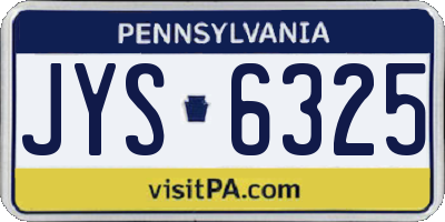 PA license plate JYS6325