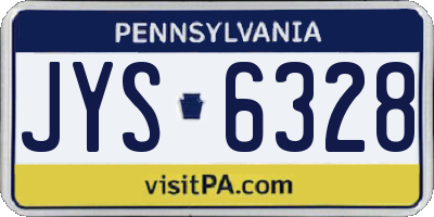 PA license plate JYS6328