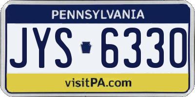 PA license plate JYS6330
