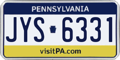 PA license plate JYS6331
