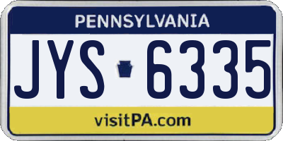 PA license plate JYS6335