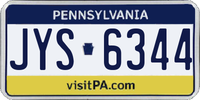 PA license plate JYS6344