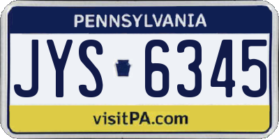 PA license plate JYS6345