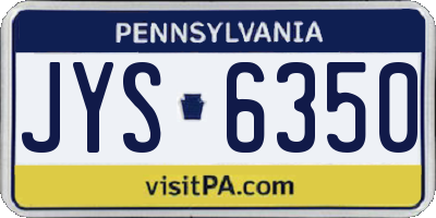 PA license plate JYS6350