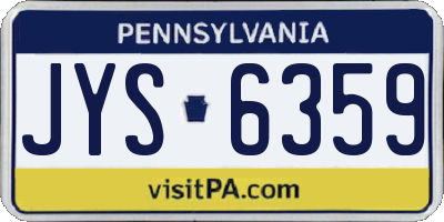 PA license plate JYS6359