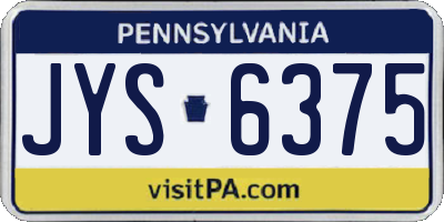 PA license plate JYS6375