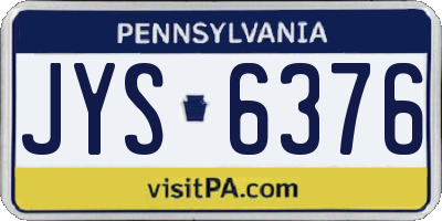 PA license plate JYS6376