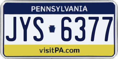 PA license plate JYS6377