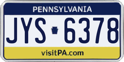 PA license plate JYS6378