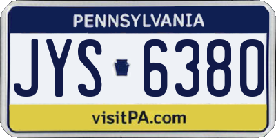 PA license plate JYS6380