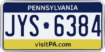 PA license plate JYS6384