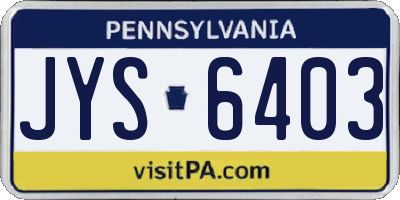 PA license plate JYS6403