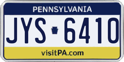 PA license plate JYS6410