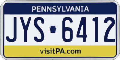 PA license plate JYS6412