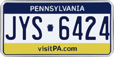 PA license plate JYS6424