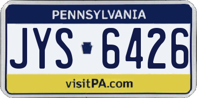 PA license plate JYS6426