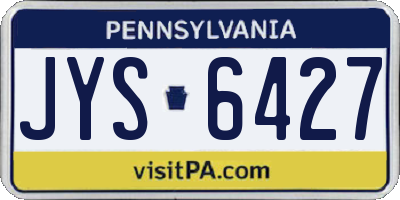 PA license plate JYS6427
