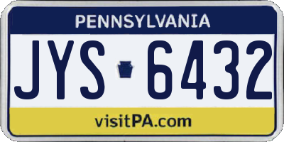 PA license plate JYS6432