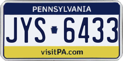 PA license plate JYS6433